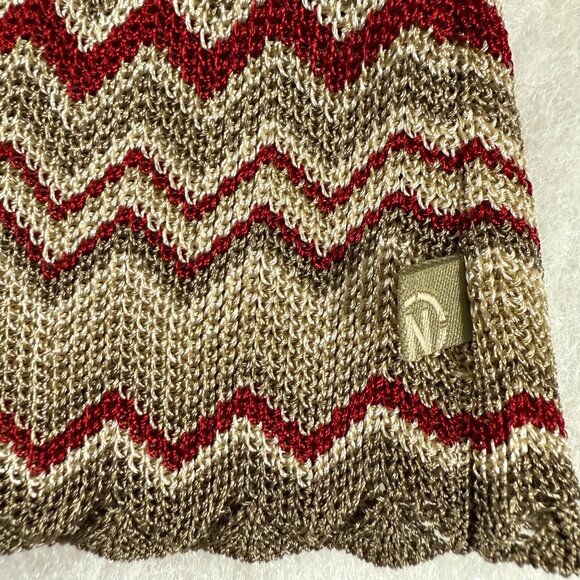 Nautica Jeans Company Zigzag Chevron Knit Cardigan L Made in Australia Y2K Luxe - Picture 4 of 12
